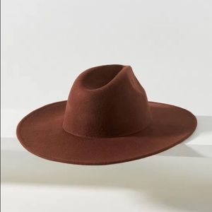NWOT ANTHROPOLOGIE Brushed Wool Felt Rancher Hat Brown OS